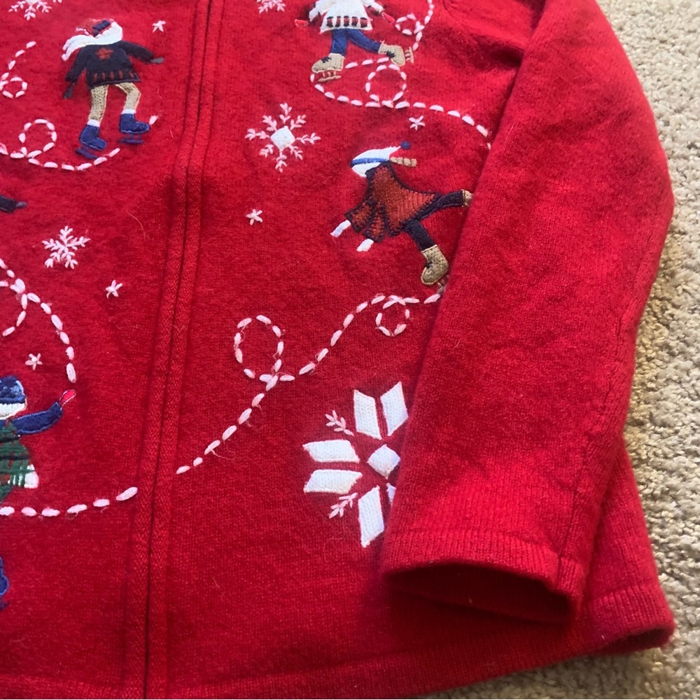 Vintage Charter Club Skates Sweater Full Zip Snowflake Sweater - Picture 10 of 12